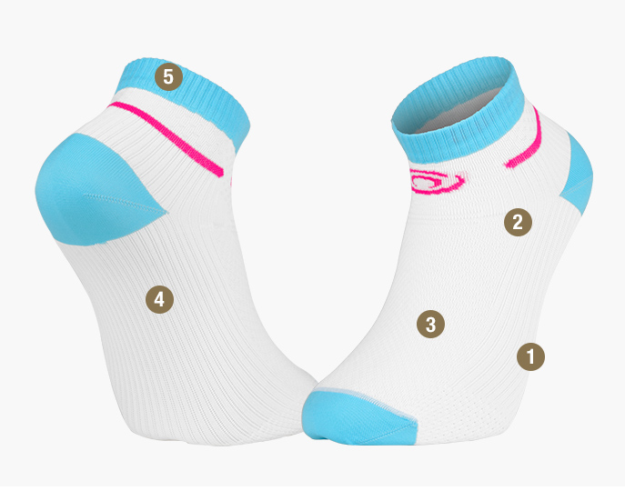 Light RUN Socks White/Turquoise